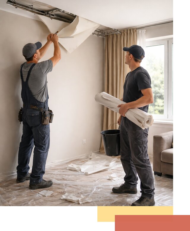 Демонтаж натяжного потолка в Барабинске быстро и аккуратно