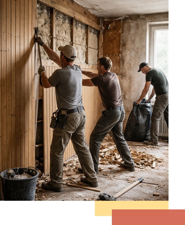 Демонтаж вагонки и вывоз материалов в Барабинске