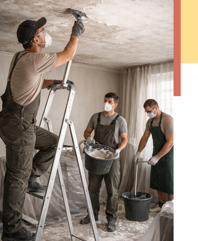 Удаление побелки с потолка в Барабинске от 2539 руб. быстро и недорого | ОТДЕЛОЧНИК-Ббн