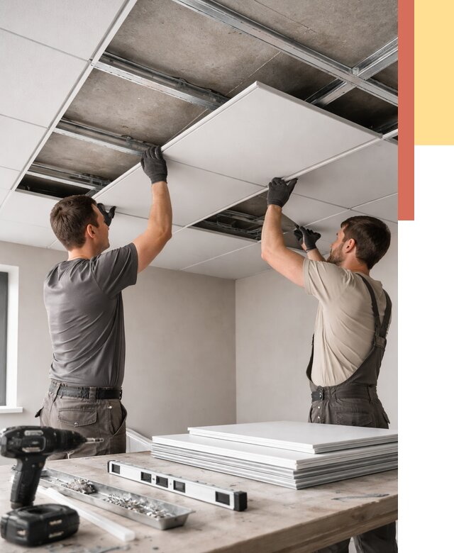 Монтаж кассетного потолка в Барабинске от 4571 руб/м2 — установка и сборка | ОТДЕЛОЧНИК-Ббн