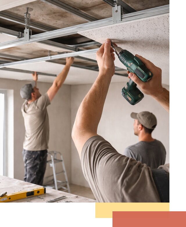 Монтаж акустического потолка в Барабинске под ключ