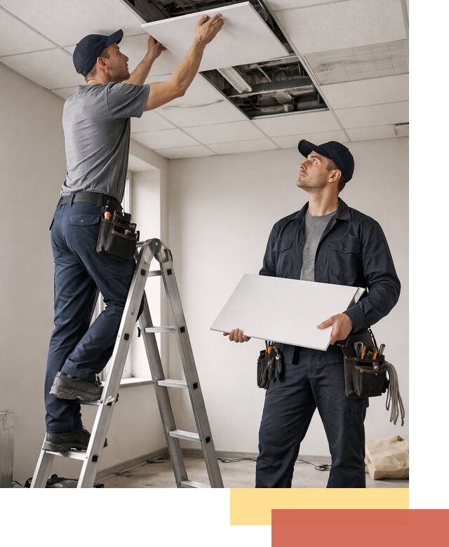 Обслуживание подвесного потолка в Барабинске — ремонт и чистка