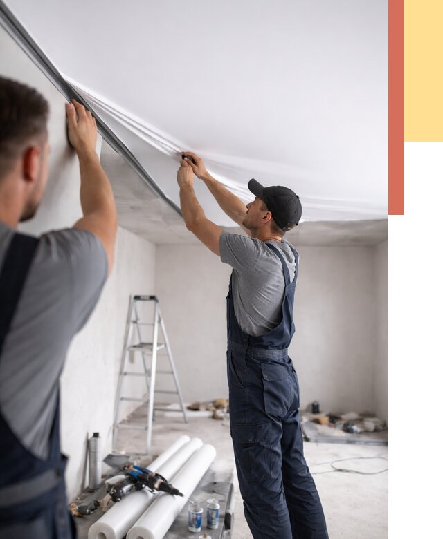 Монтаж матового натяжного потолка в Барабинске от 4571 руб./м² — быстро и недорого | ОТДЕЛОЧНИК-Ббн