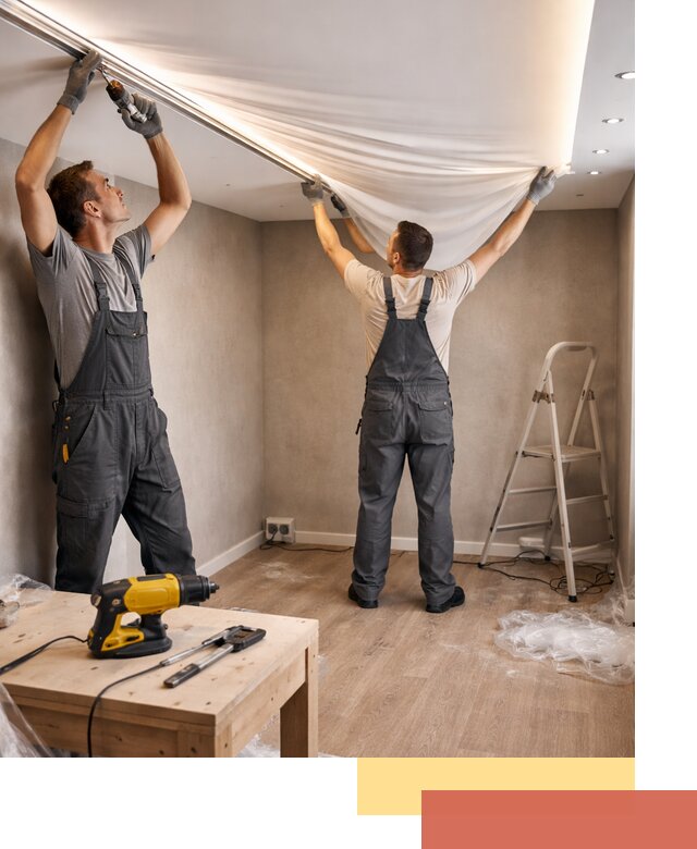 Монтаж натяжного потолка с подсветкой в Барабинске цена и сроки