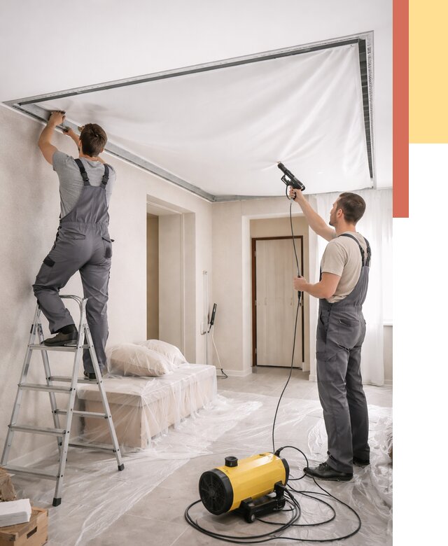 Монтаж натяжного потолка в прихожей в Барабинске от 2692 руб. под ключ | ОТДЕЛОЧНИК-Ббн