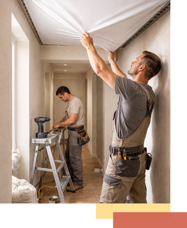 Монтаж натяжного потолка в прихожей в Барабинске