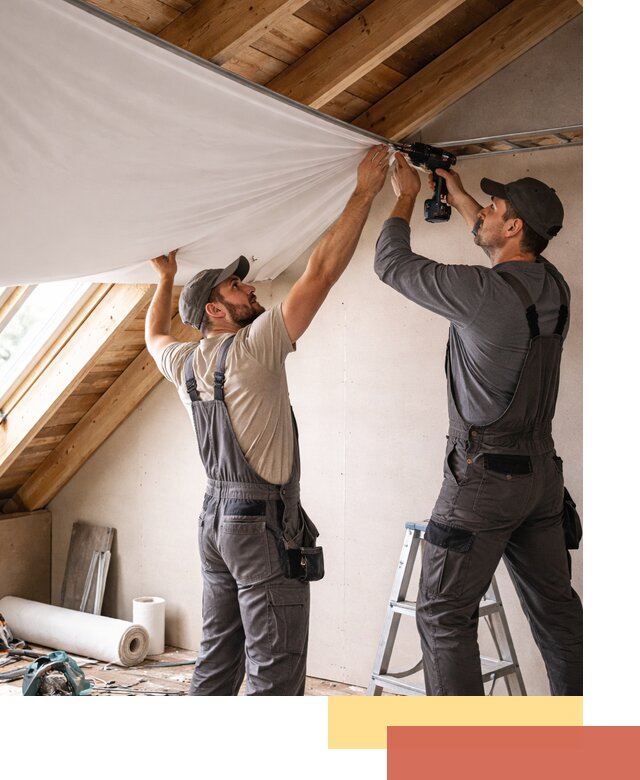 Монтаж натяжного потолка в мансарде в Барабинске