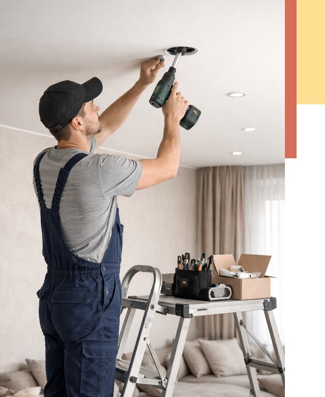 Установка и монтаж точечных светильников в натяжной потолок в Барабинске от 1828 руб. | ОТДЕЛОЧНИК-Ббн