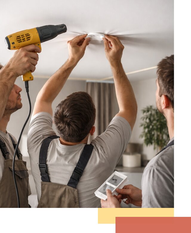 Ремонт прокола полотна натяжного потолка в Барабинске