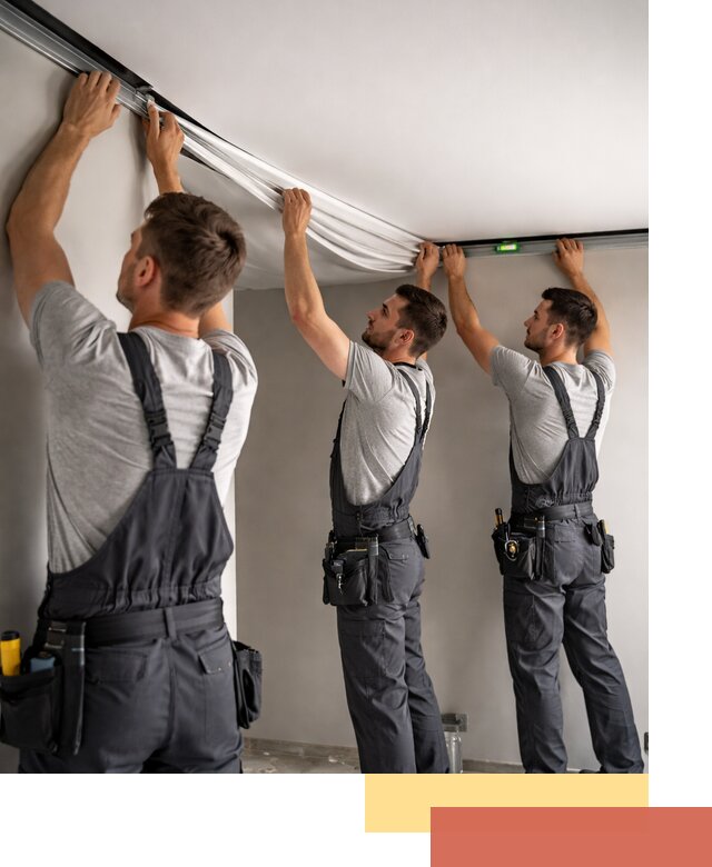 Теневые натяжные потолки в Барабинске: монтаж и отделка быстро и качественно