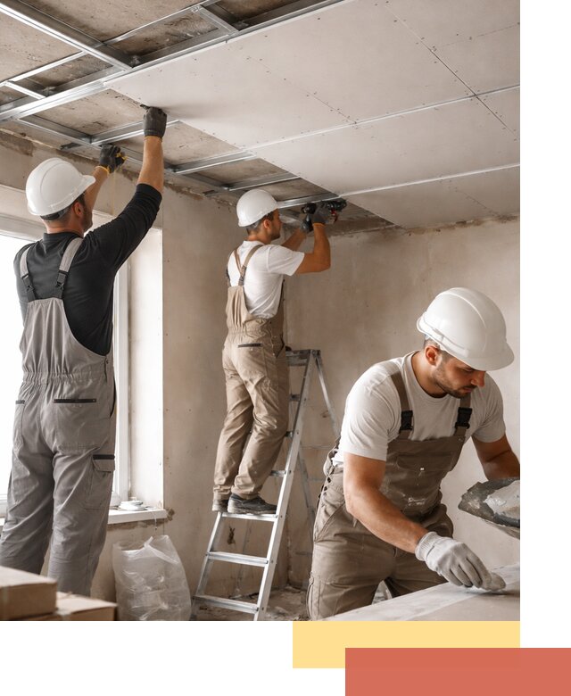 Одноуровневый потолок из гипсокартона в Барабинске — монтаж и отделка