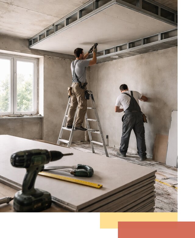 Двухуровневый потолок из гипсокартона в Барабинске