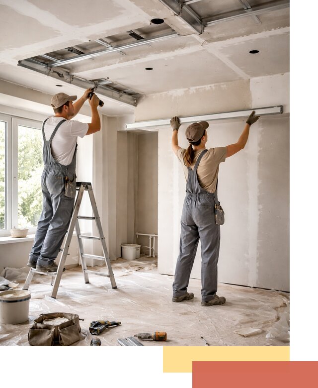 Монтаж многоуровневого потолка из гипсокартона в Барабинске