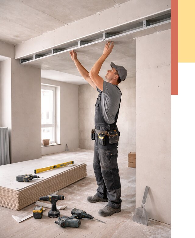 Потолок из гипсокартона с нишей в Барабинске от 1270 руб. под ключ | ОТДЕЛОЧНИК-Ббн