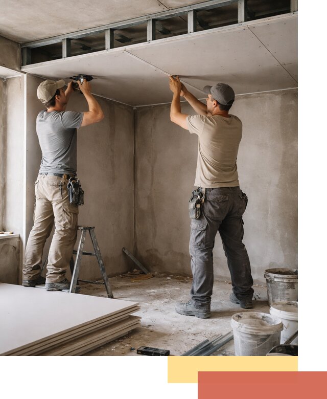 Короб из гипсокартона на потолке под ключ в Барабинске