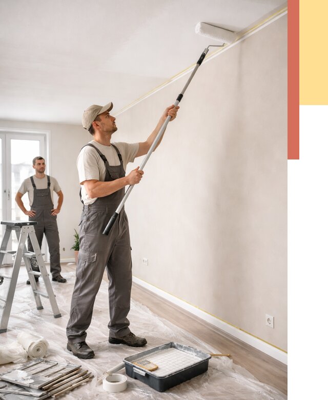 Покраска потолка из гипсокартона в Барабинске от 4571 руб./м2 — услуги под ключ | ОТДЕЛОЧНИК-Ббн