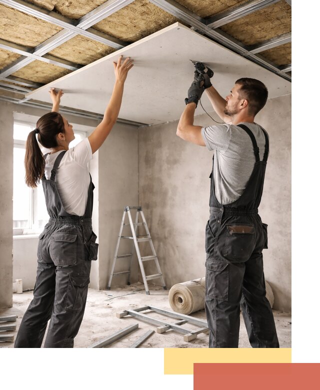 Звукоизоляция потолка из ГКЛ в Барабинске профессионально и надежно