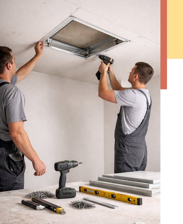 Установка люка в потолок ГКЛ в Барабинске от 2539 руб. под ключ | ОТДЕЛОЧНИК-Ббн