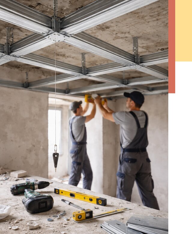 Монтаж каркаса потолка из профиля в Барабинске от 4571 руб. — услуги ОТДЕЛОЧНИК-Ббн
