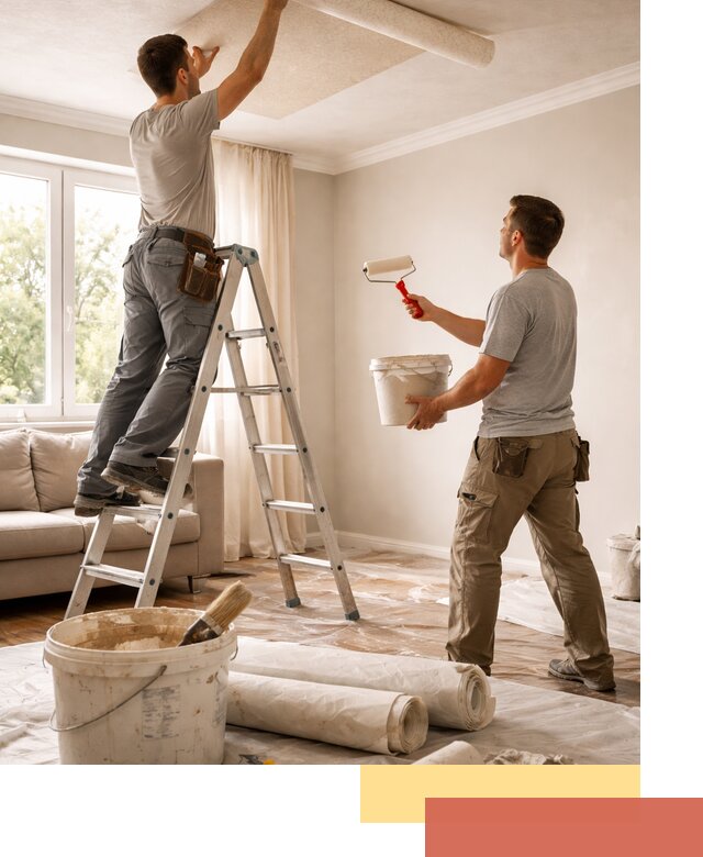 Поклейка обоев на потолок в Барабинске — качественно и быстро