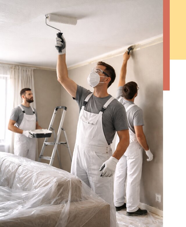 Покраска потолка водоэмельсионной краской в Барабинске от 2235 руб/м² — услуги под ключ | ОТДЕЛОЧНИК-Ббн