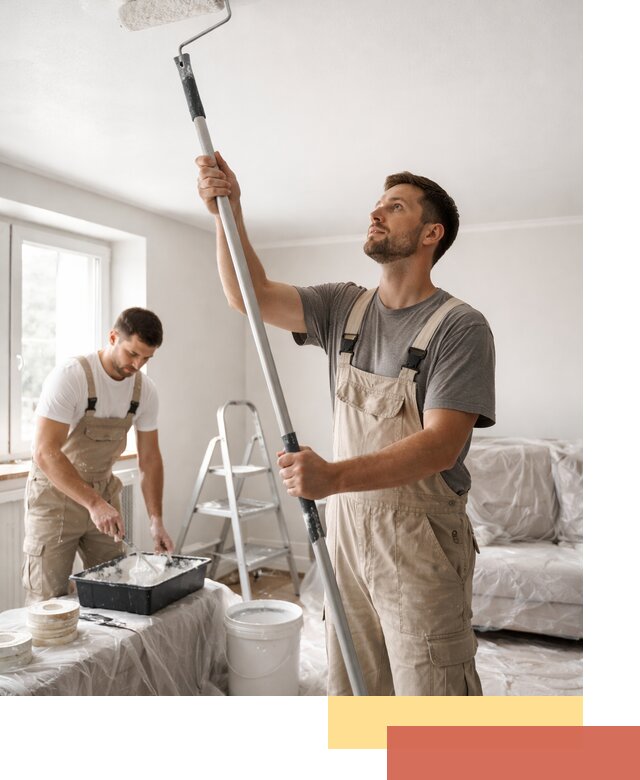 Покраска потолка водоэмульсионной краской в Барабинске