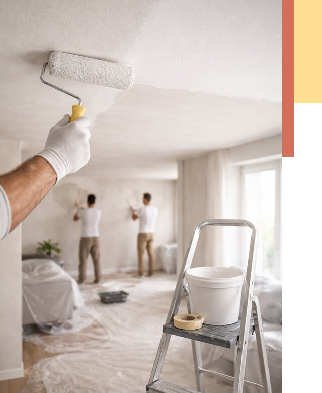 Покраска потолка акриловой краской в Барабинске от 2539 руб. | ОТДЕЛОЧНИК-Ббн