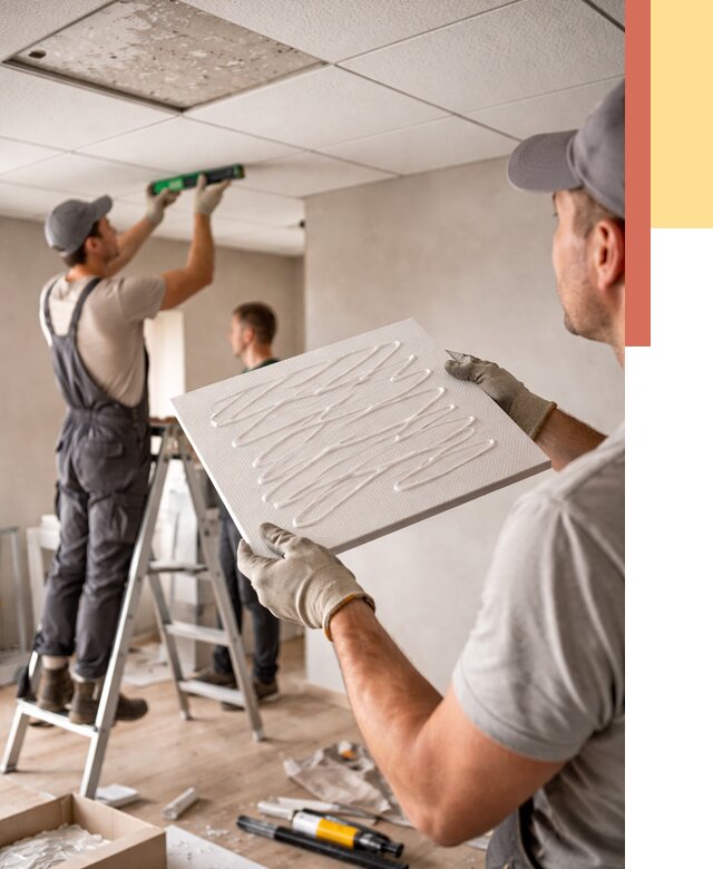 Монтаж потолочной плитки в Барабинске от 4571 руб. — быстро и недорого | ОТДЕЛОЧНИК-Ббн