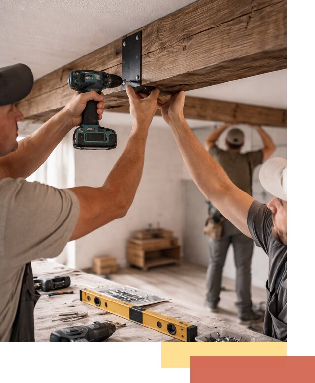 Монтаж декоративных потолочных балок в Барабинске