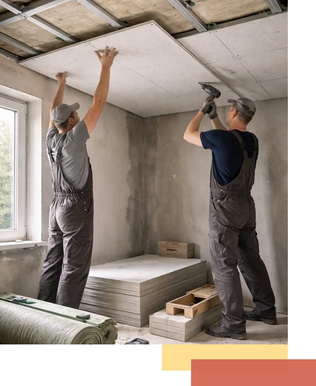 Шумоизоляция потолка панелями ЗИПС в Барабинске